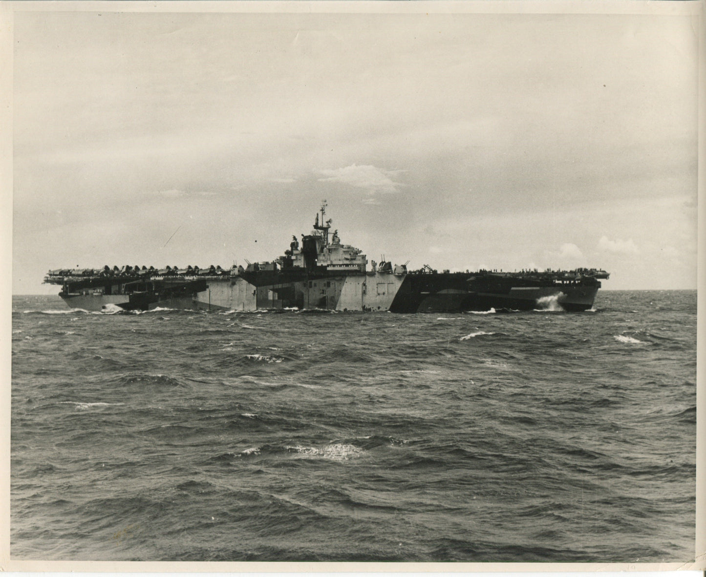 Official Navy Photo of WWII era USS Franklin (CV-13) Aircraft Carrier - Annapolis Maritime Antiques