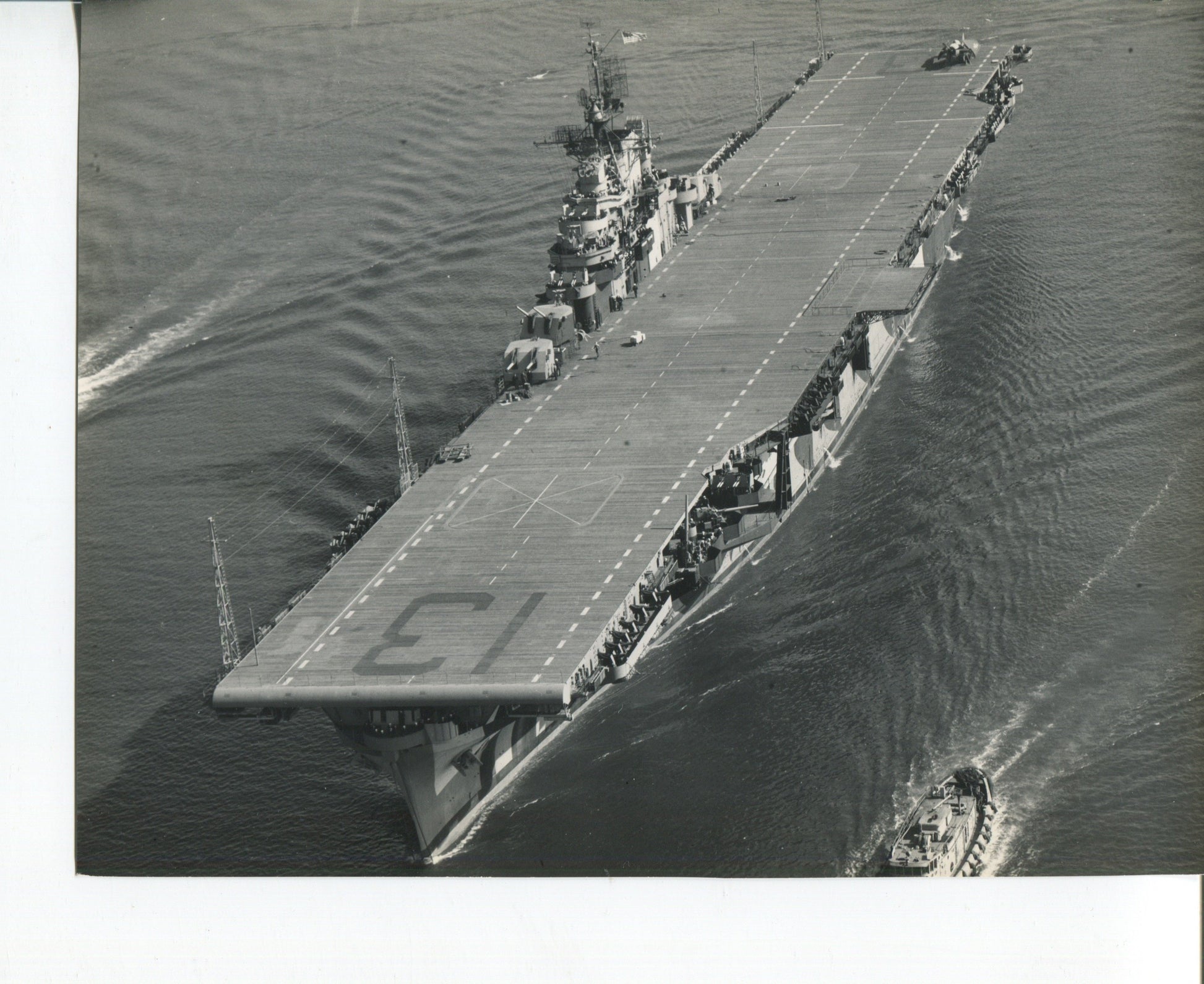 Official Navy Photo of WWII era USS Franklin (CV-13) Aircraft Carrier - Annapolis Maritime Antiques