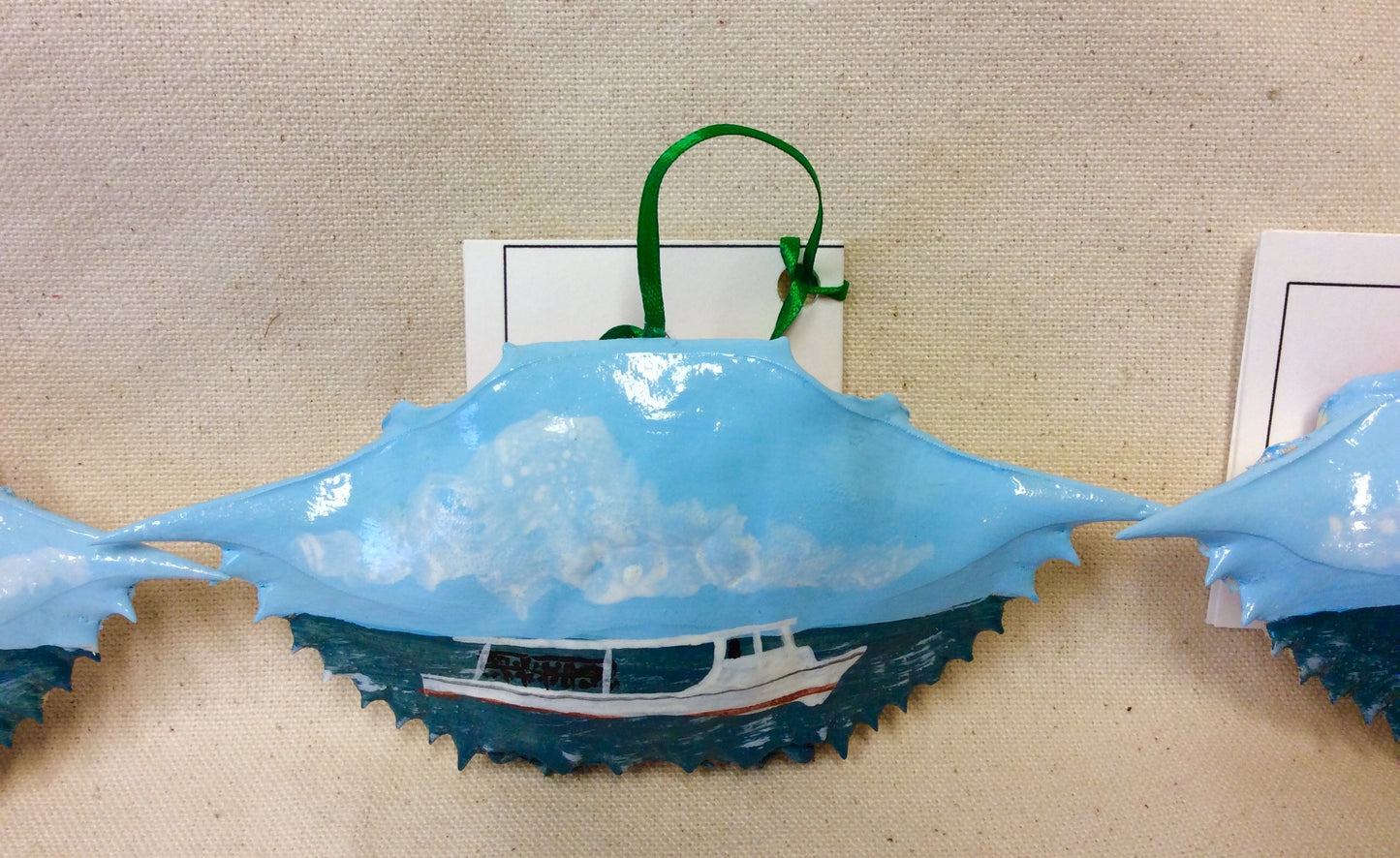 Ornament, Crab Shell, Santa/Workboat - Annapolis Maritime Antiques