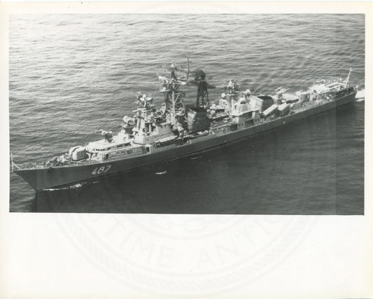 Official U.S. Navy photo of a Soviet Kashin class guided missile destroyer. - Annapolis Maritime Antiques