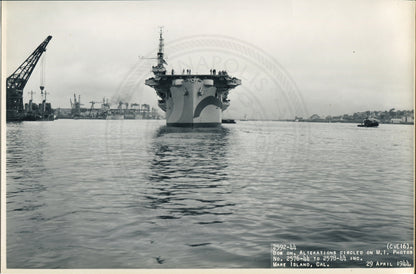 Official Navy Photo of WWII era USS Nassau (CVE-16) Aircraft Carrier - Annapolis Maritime Antiques