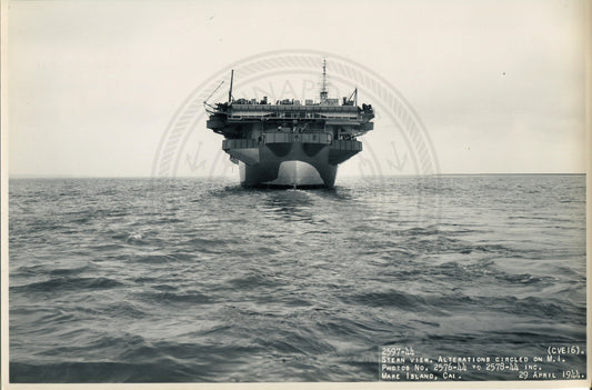 Official Navy Photo of WWII era USS Nassau (CVE-16) Aircraft Carrier - Annapolis Maritime Antiques