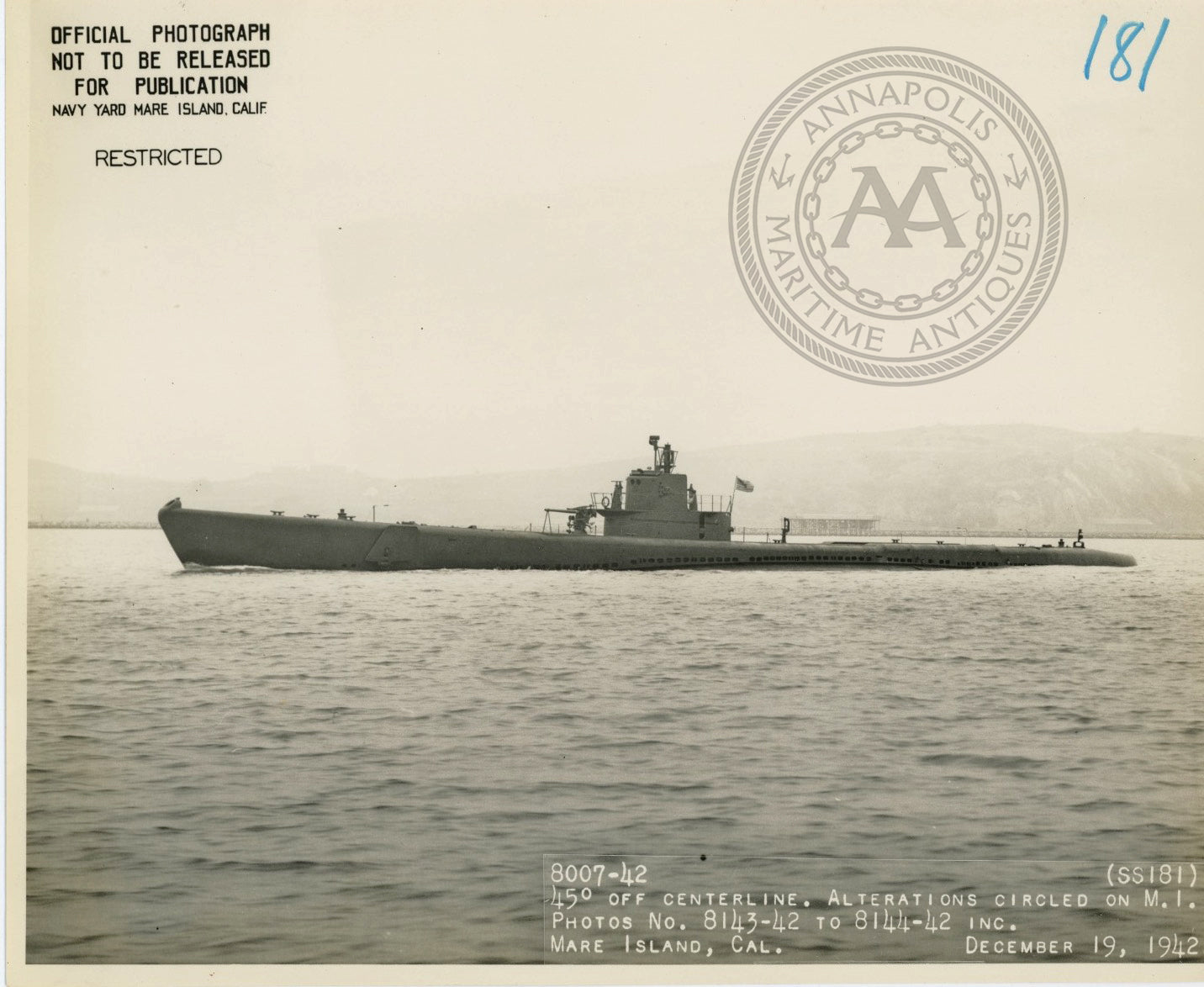 USS Pompano (SS-181 / P-10) Submarine