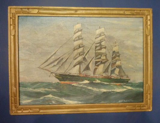 Oil painting by Capt. Bayard Foulke, 9"x13"