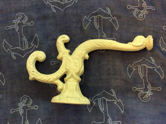 Hook, Dolphin Coat,  White Cast Iron - Annapolis Maritime Antiques