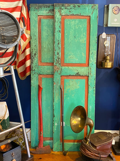 Door, Teak, Green and Red - Annapolis Maritime Antiques