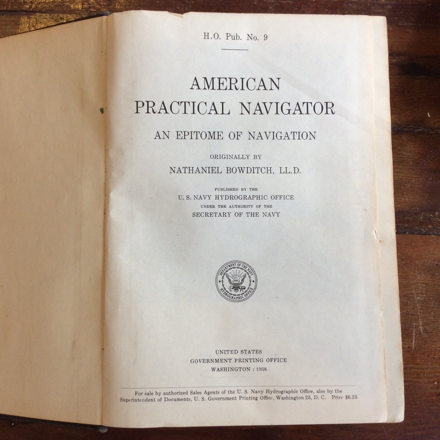 Book,"American Practical Navigator" An Epitome of Navigation, No. 9"