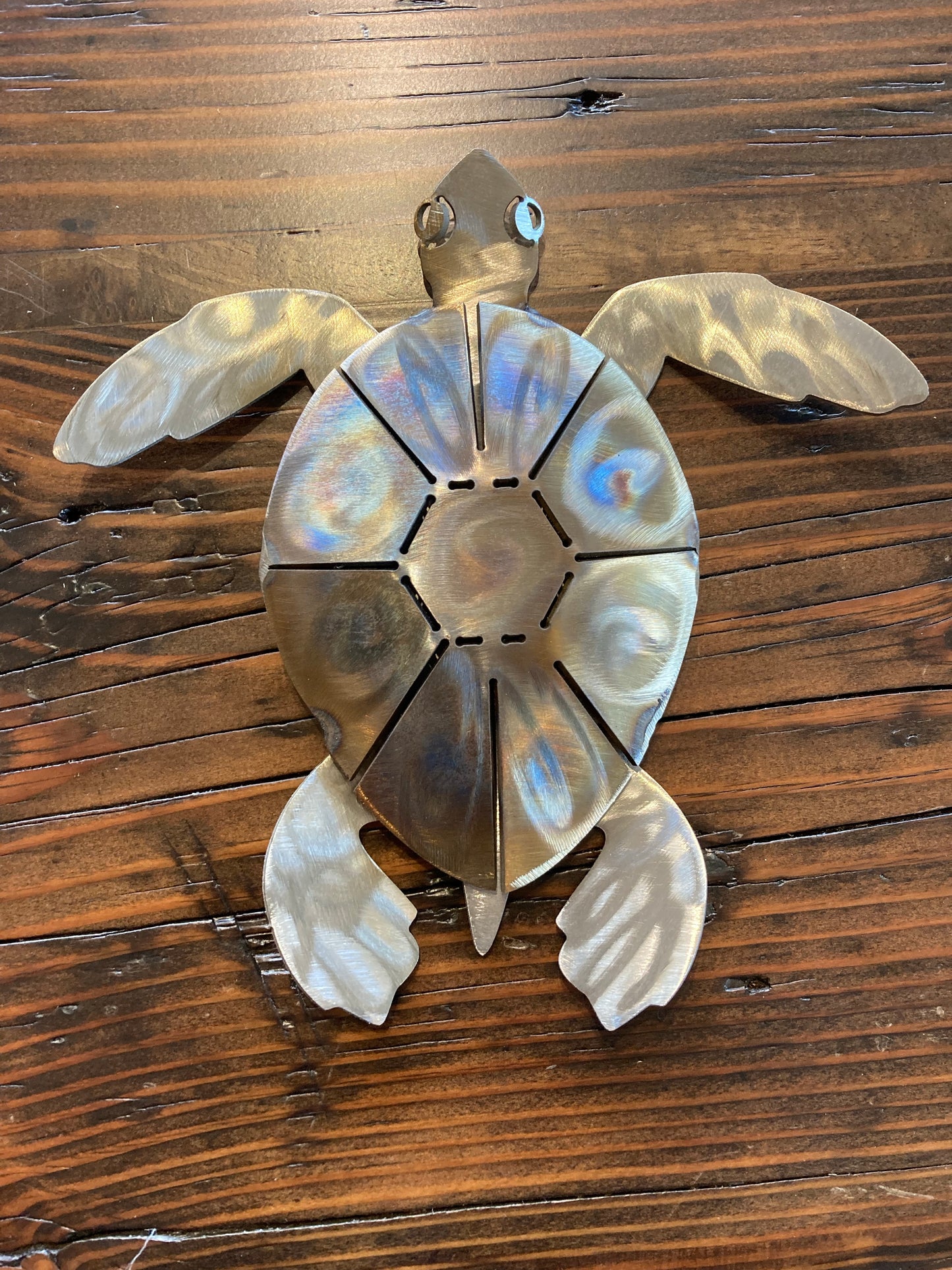 Sea Turtle, 8", stainless steel, hand-made by Chris Erney