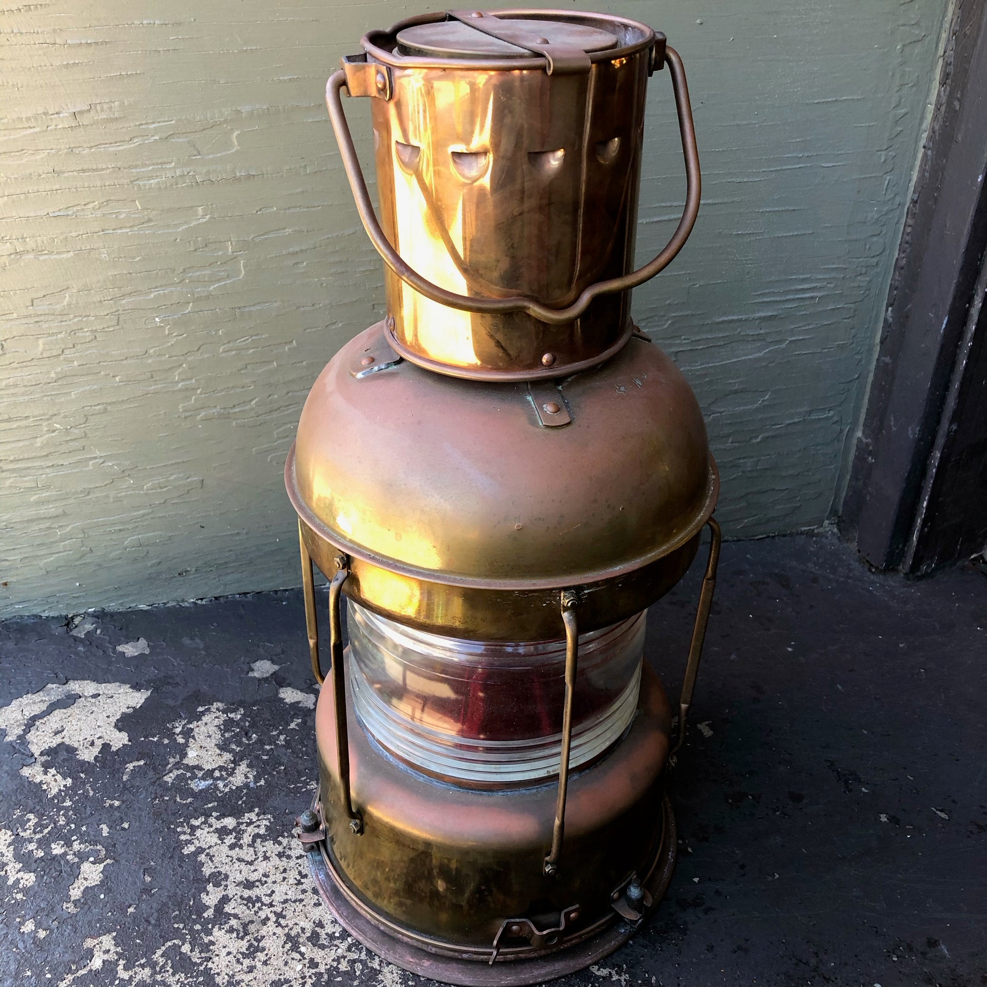 Copper Lifeboat Lantern - Annapolis Maritime Antiques