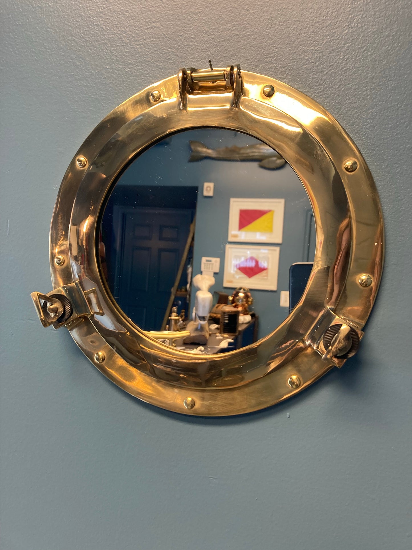 Mirror 11.5", Porthole Brass