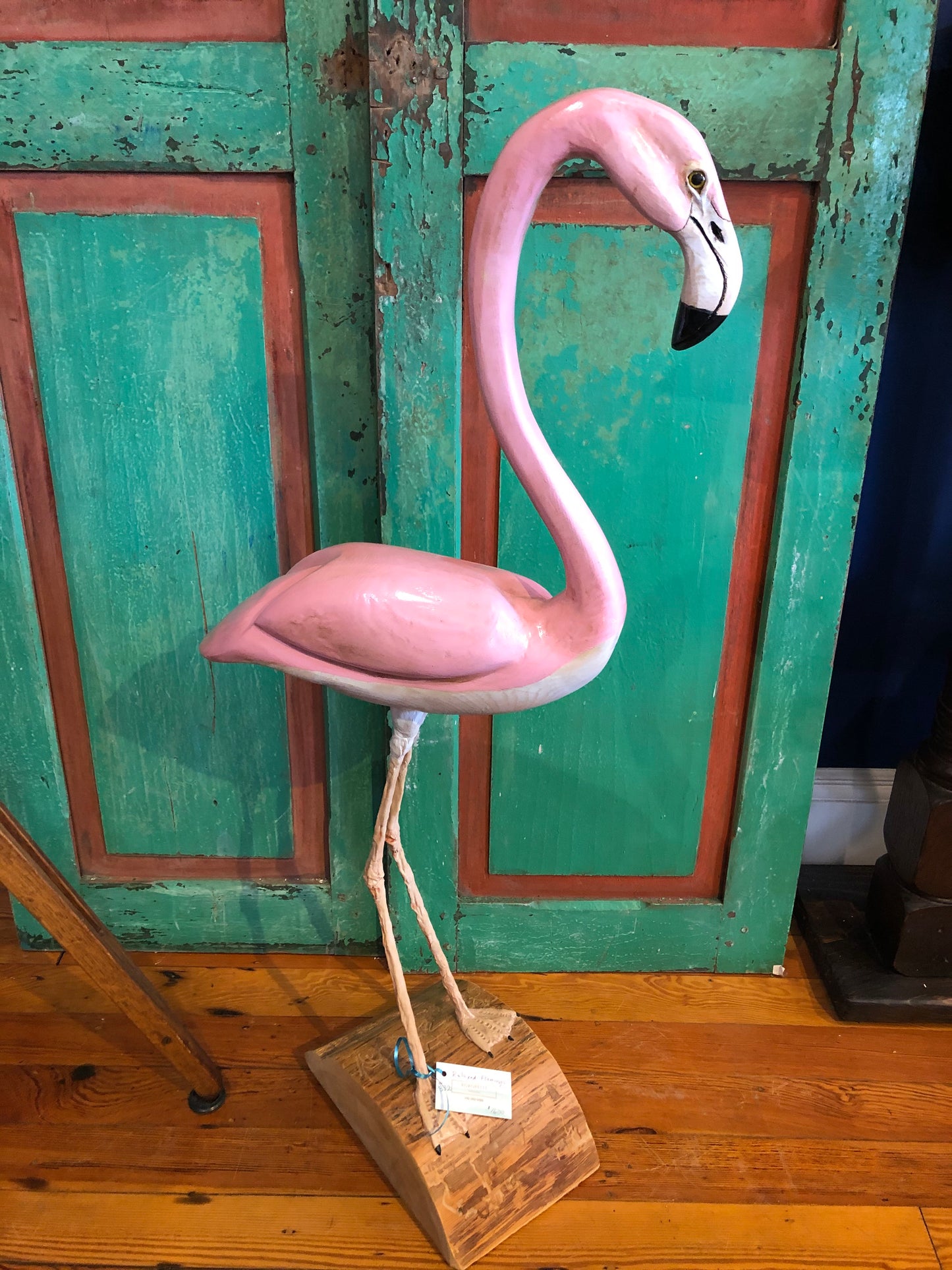 Relaxed Flamingo, Wood Carving