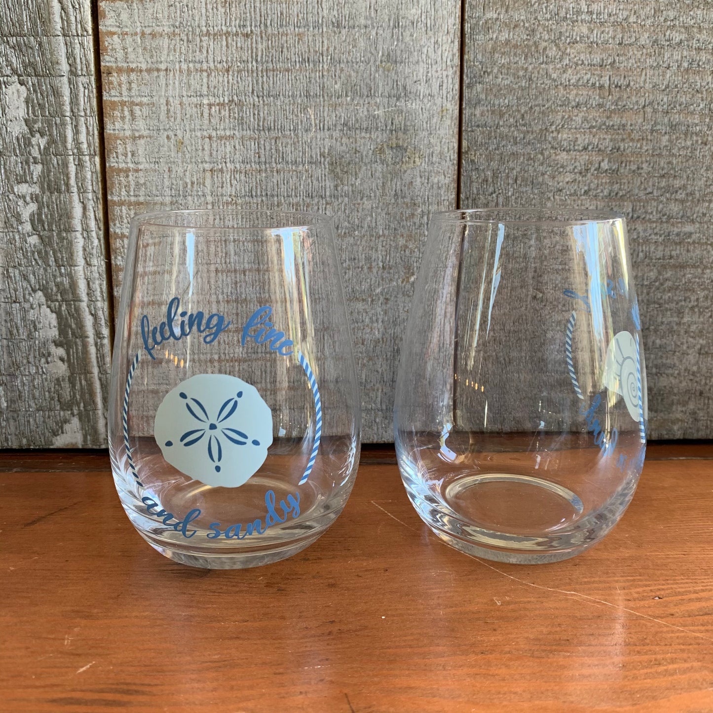 Set of 2, Stemless Wine Glasses