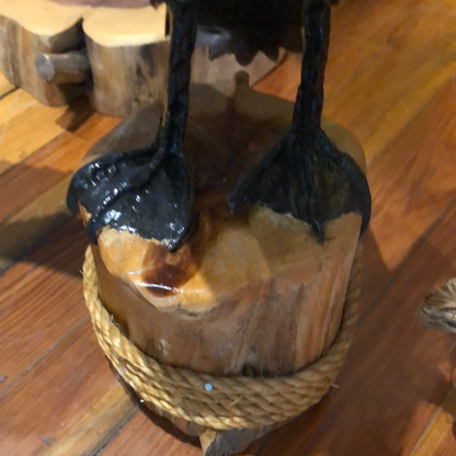 Cormorant Drying Wings, Wood Carving