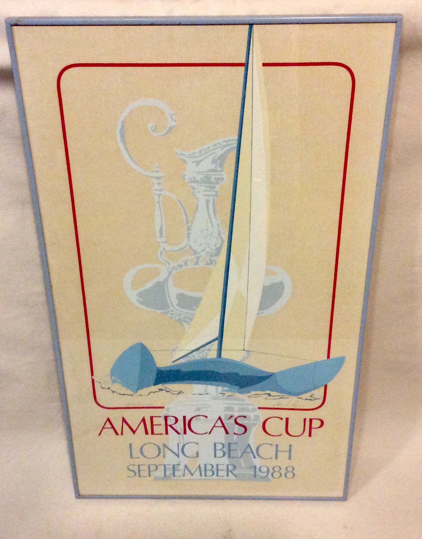 America's Cup 1988, Framed Print, Rare Signed - Annapolis Maritime Antiques