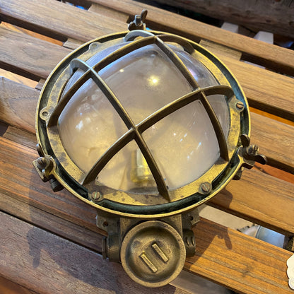 Light, Porthole, Brass 10 Inch Wired For 120v Bulb