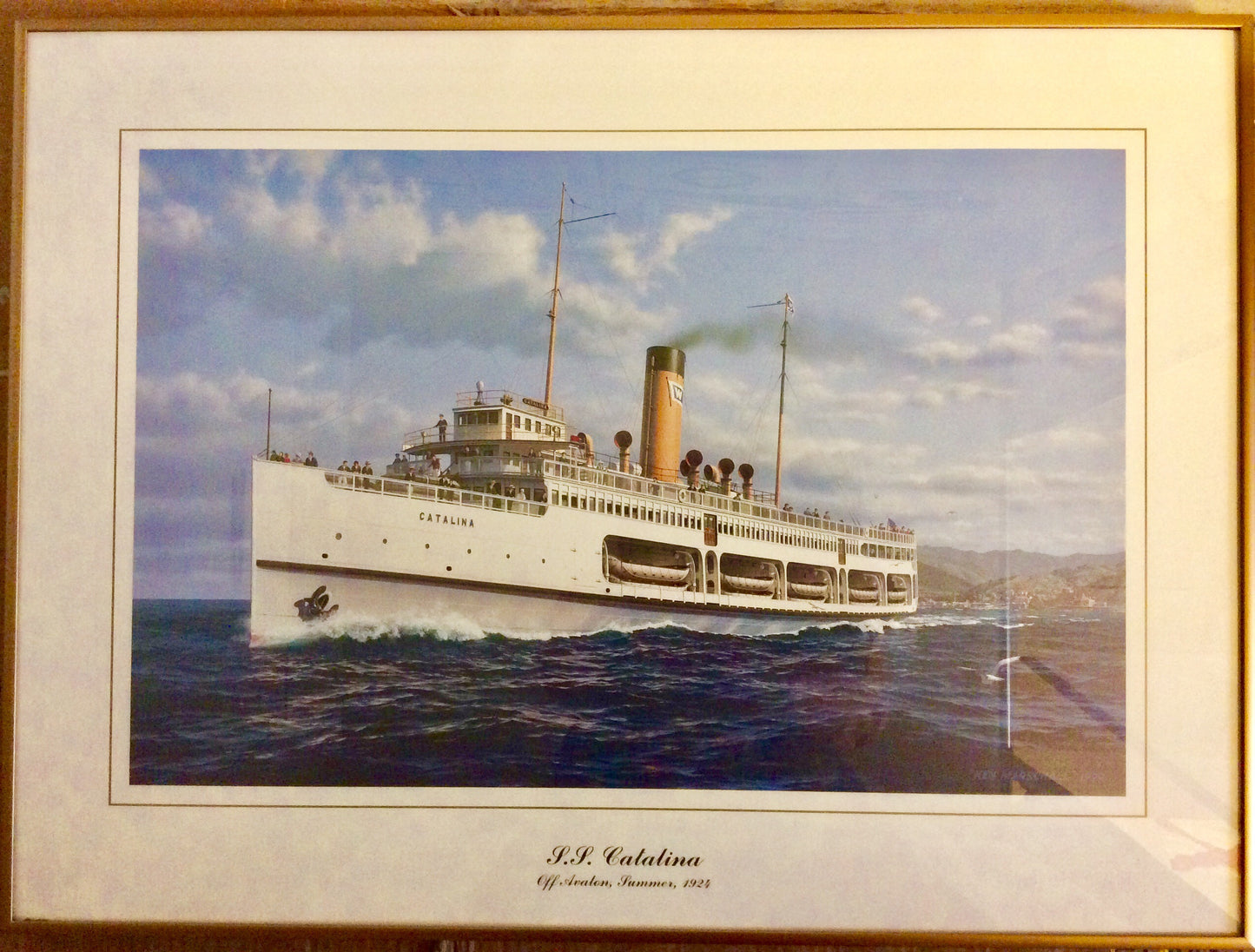 S.S. Catalina, Off Avalon, Summer of 1924, by Ken Marschall - Annapolis Maritime Antiques