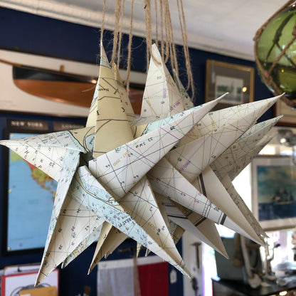 Nautical Chart Star Ornament