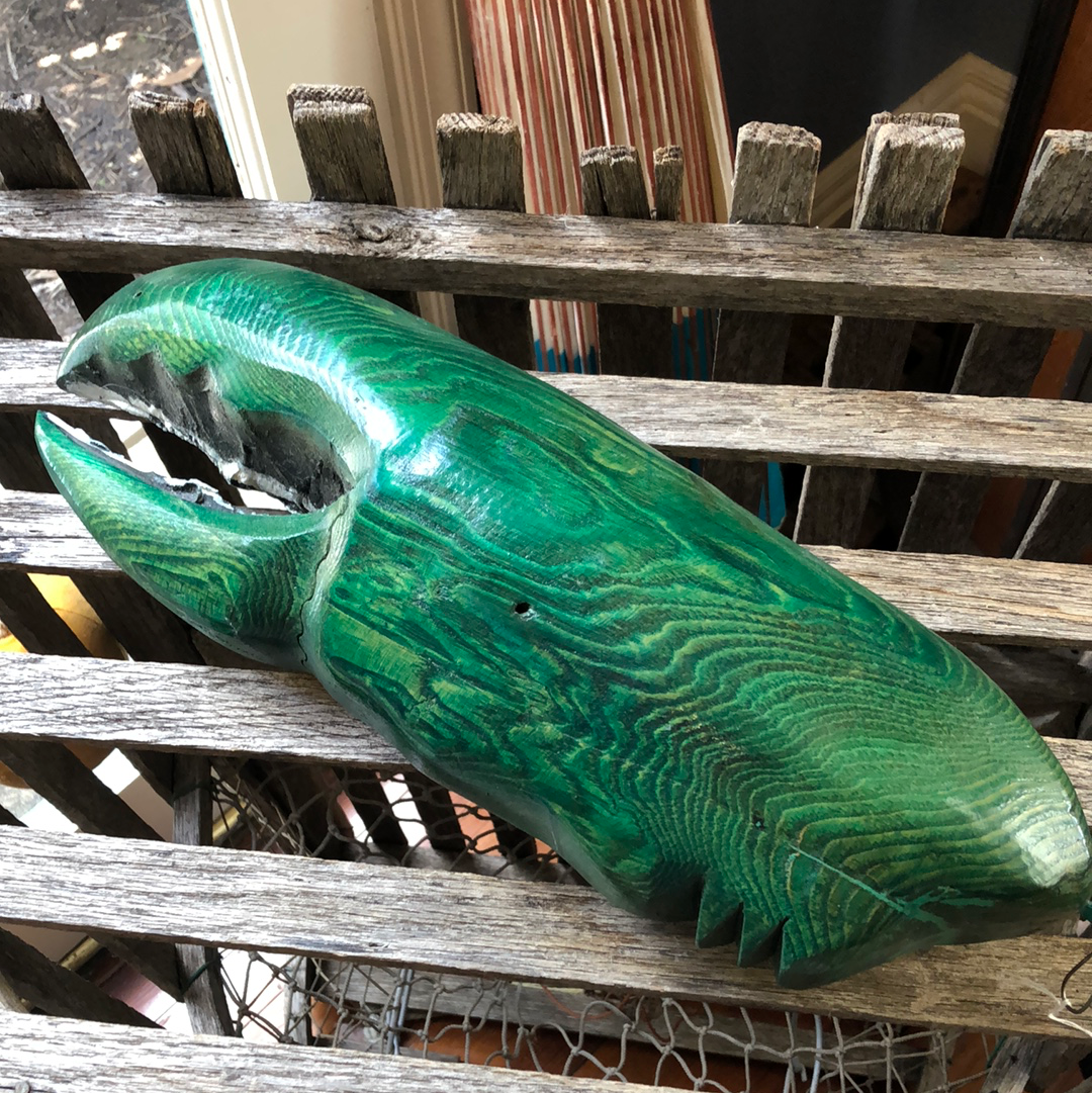 Green Lobster Claw, Wood Carving