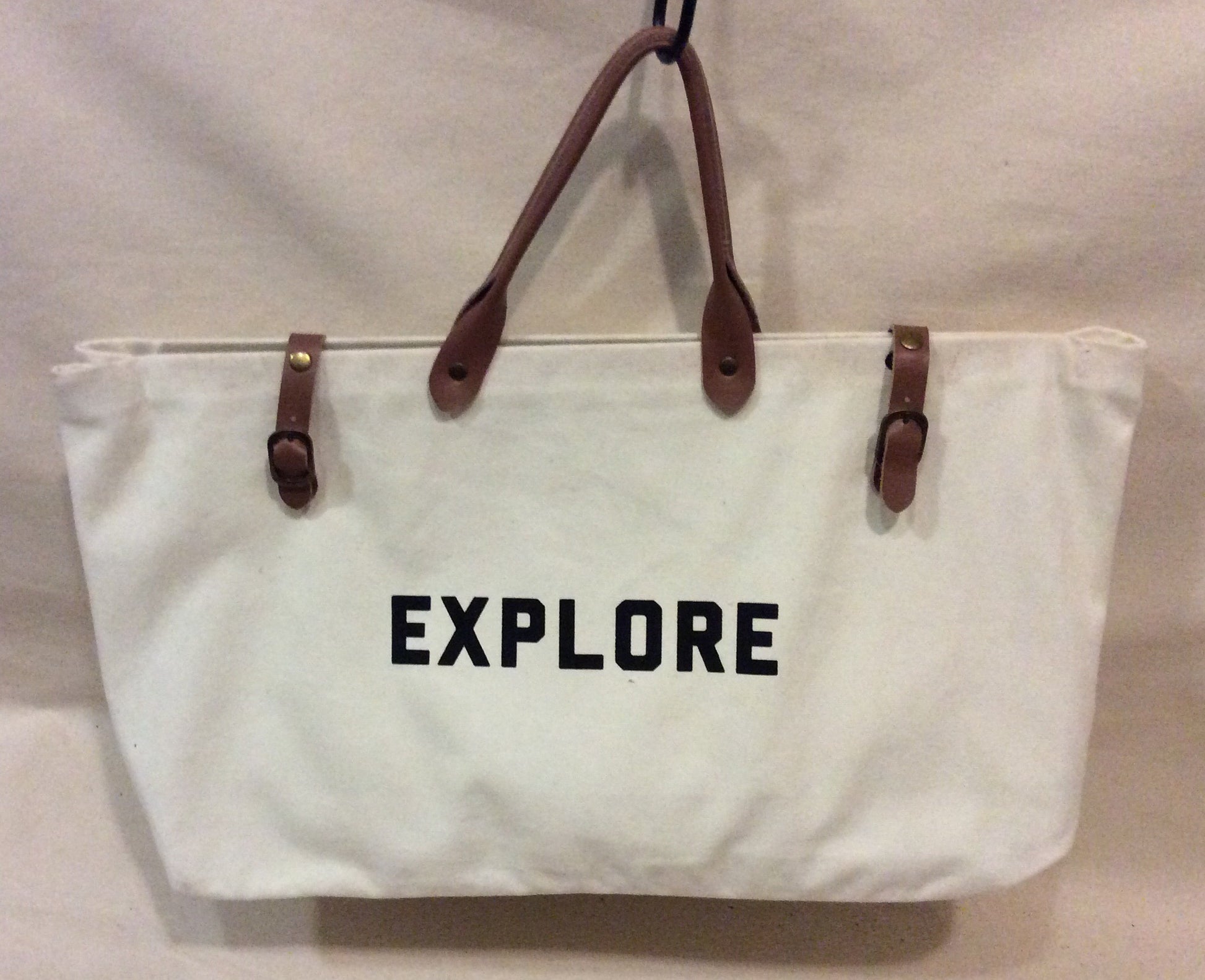 Bag, Canvas with genuine leather, "Explore" - Annapolis Maritime Antiques