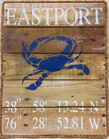 Custom Sign, Eastport/Annapolis or your Location, Lat & Long. - Annapolis Maritime Antiques