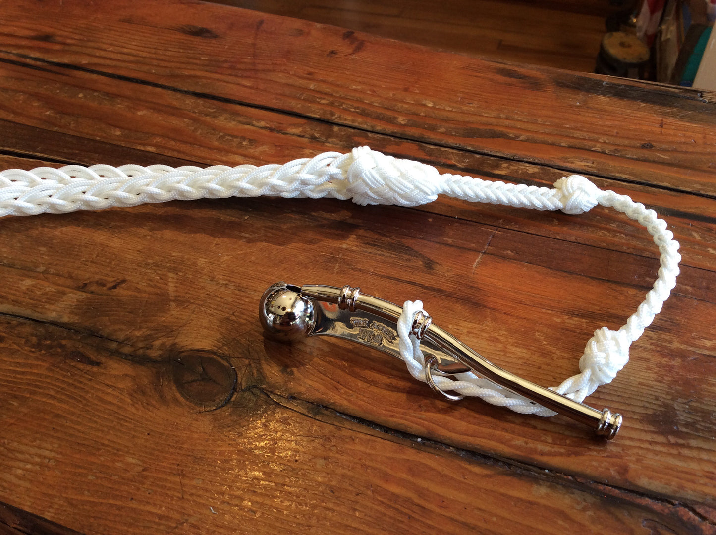 Whistle and Lanyard, Bosun's, Hand Made and Tied Lanyard - Annapolis Maritime Antiques