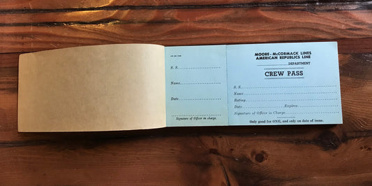 Moore McCormack Republics Line Crew Pass Book