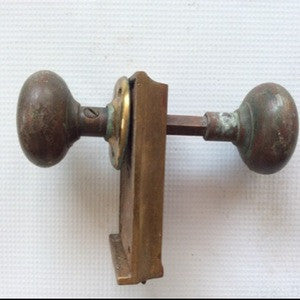 Doorknob & latch, brass, 2handles, WWII SS Diamond Head - Annapolis Maritime Antiques