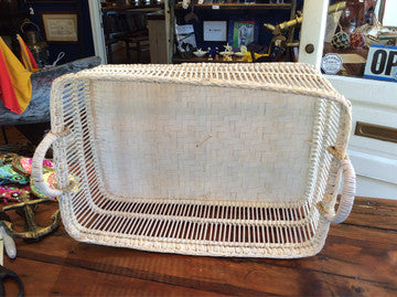 Basket, White-washed, Medium - Annapolis Maritime Antiques