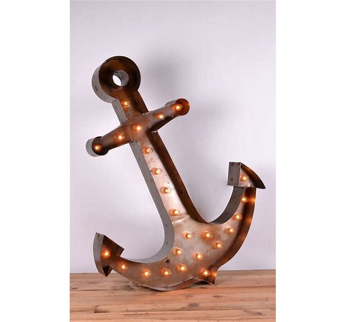 Vintage Light-Up Anchor Marquee Sign