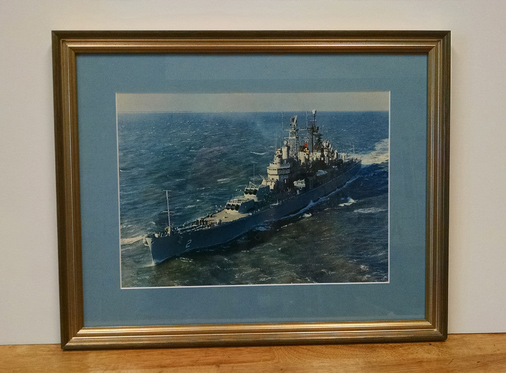 USS Canberra, framed and matted photo - Annapolis Maritime Antiques